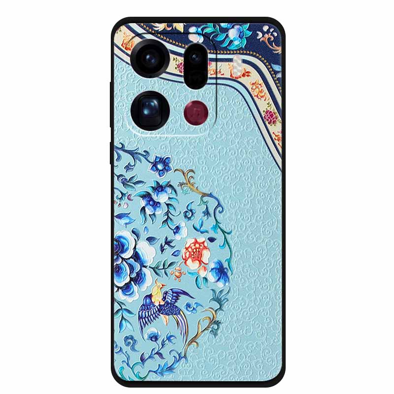 3D Flowers Case For Oppo Find X9 Pro 5G Case Emboss Relief Floral Black Silicone Soft Back Cover For Oppo Find X9 Pro Case Funda