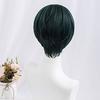 Men's Harajuku-style Green Short Wig, Semi-Long, Fashionable, with Net, Natural, Unisex