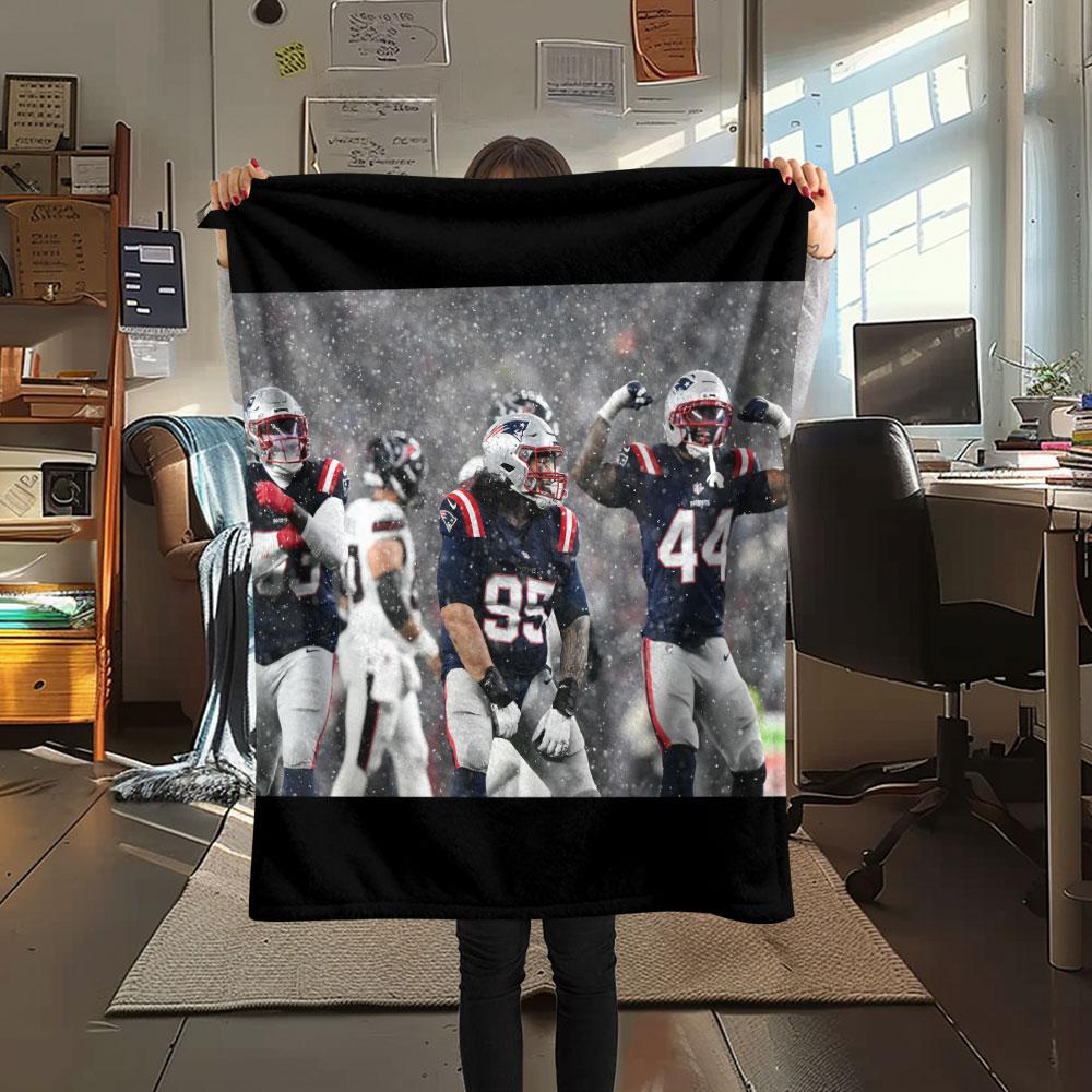New England Patriots Players Printed Flannel Blanket, Soft Throw for Bedroom Sofa, Washable, Fan Merchandise, Great Gift.