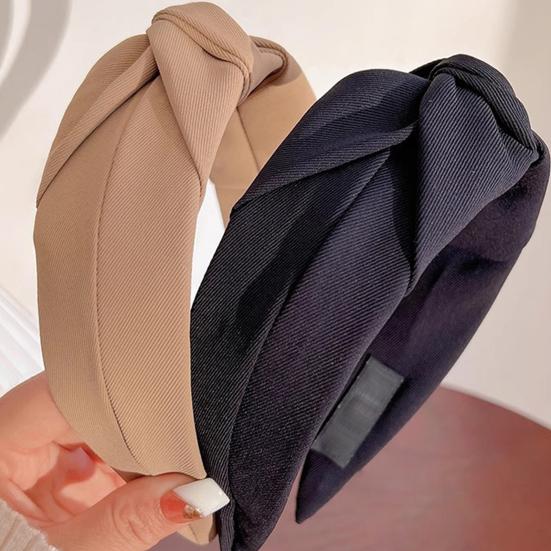 Women Headband Twist Knotted Design Anti-Slip Design Comfortable Fit Wide-Brimmed Hair Hoop Hair Accessory