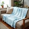 Light Blue Polka Dot Bow Soft Flannel Blanket Breathable Warm Throw for Office Car Sofa Kids Room Birthday Xmas Gift