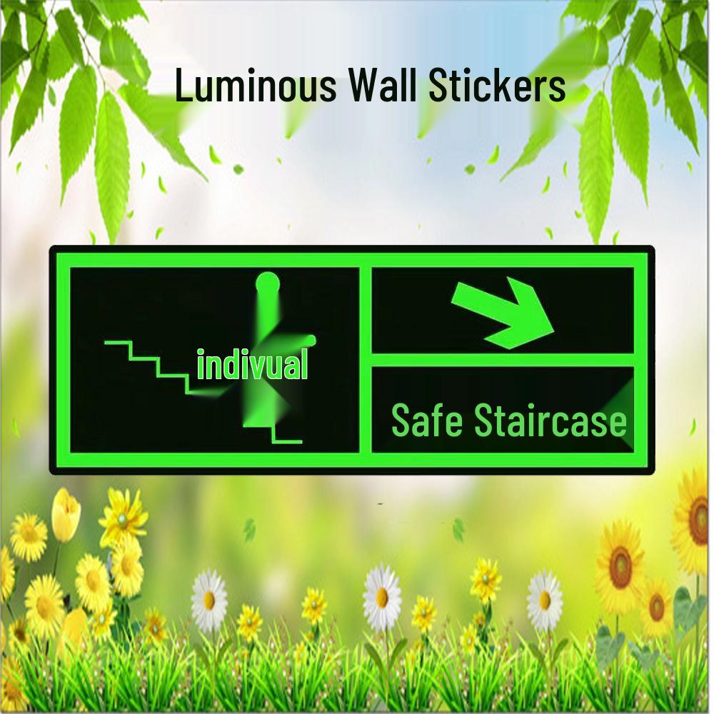 Leuchtendes PVC Notausgangs- & Treppensicherheitszeichen Aufkleber