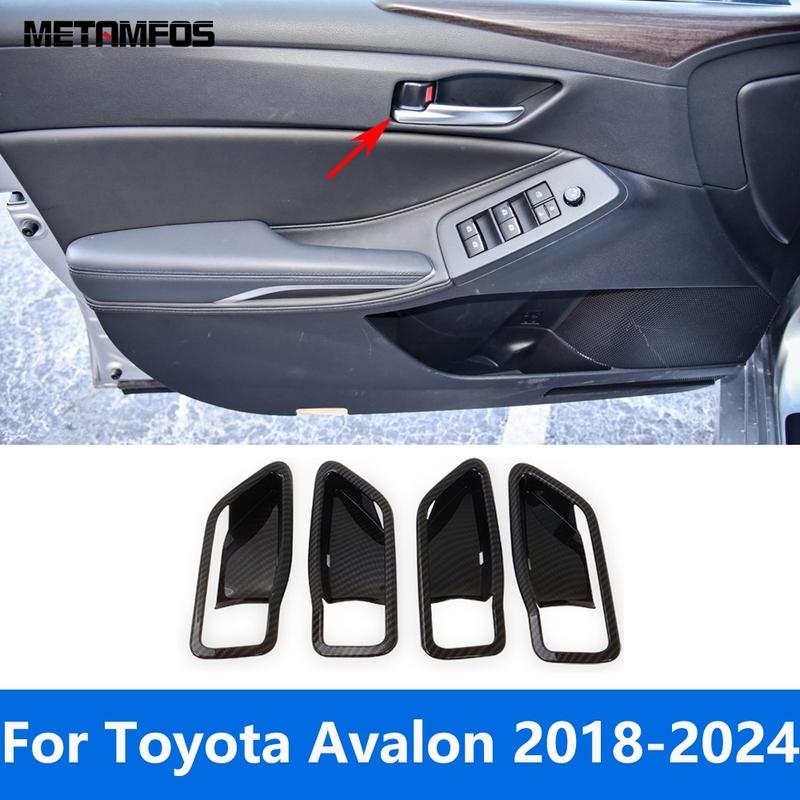 Car Accessories For Toyota Avalon 2018 2024 Carbon Fiber Interior Door Handle Bowl Panel Cover Trim