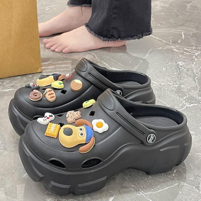 2024 Four Seasons Женские модные повседневные сандалии на платформе для женщин Тапочки 36-37 чёрный 1886₽