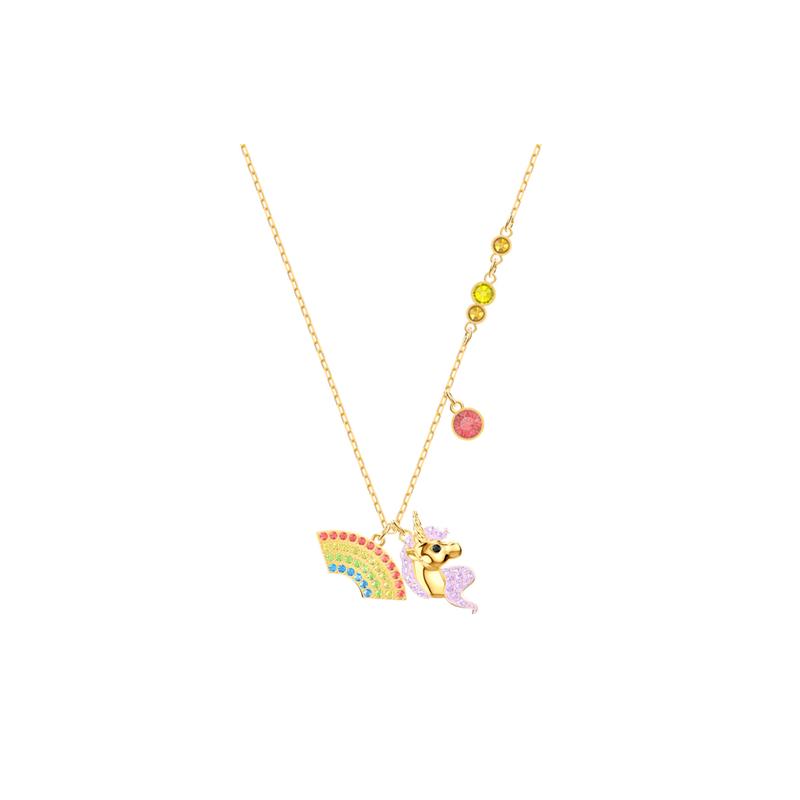 Swarovski Out of this World Rainbow Dream Girl Unicorn Imitation Crystal Necklace Women s 5468314 золотой