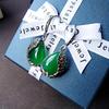 Retro Green Tourmaline Earrings: European & Korean Inspired Fashion Pendant Jewelry