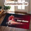 Benutzerdefinierter Teppich Cristiano Ronaldo Muster Druck Name Text Weicher Rutschfester Boden Teppich für Zuhause Innen Dekoration