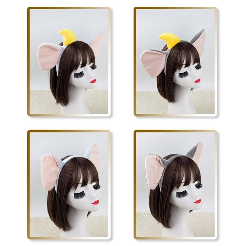 1/3/4 Delar Elefant Kostym Set Elefantöron Hårband Svans Fluga Tutu för Halloween Utklädnad Djur Cosplay Kostym