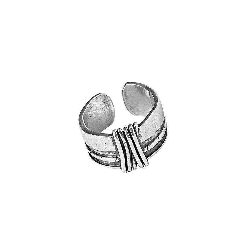 Sterling 925 Stylish Silver Knot Ring For Women Korean Inspired Adjustable Design