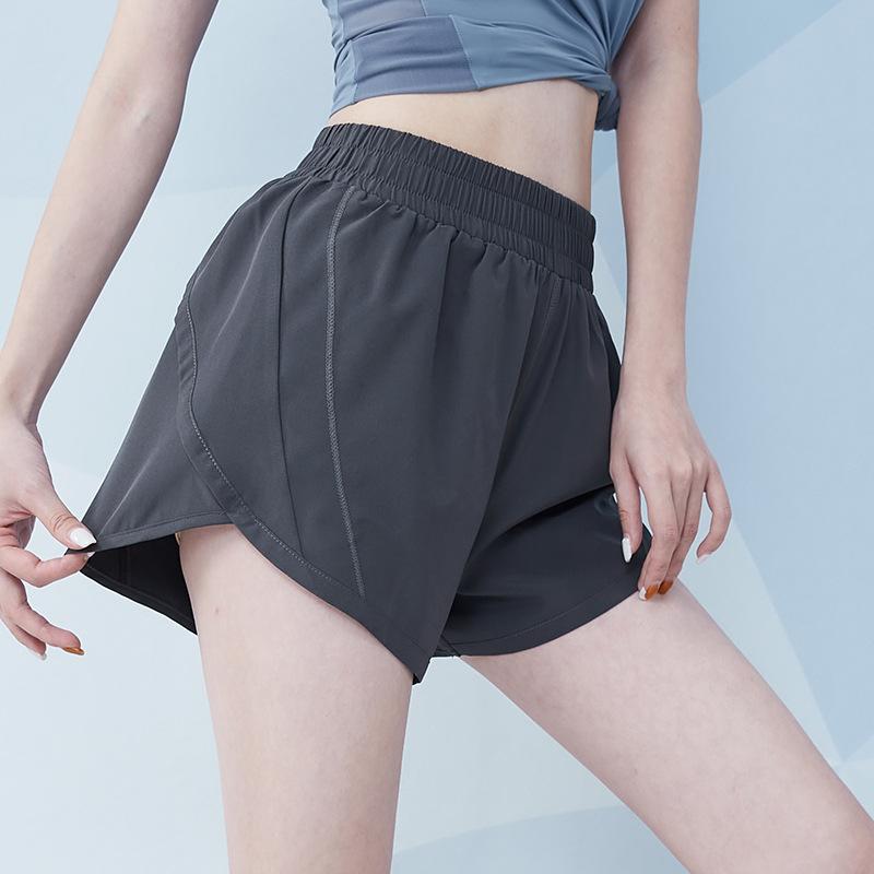

Спортивные шорты для йоги. Женские свободные шорты с высокой талией. Тонкие и универсальные повседневные широкие шорты.