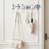 Beach Wooden Wall Hook Summer Ocean Theme Towel Rack with 6 Hooks for Bathroom Bedroom Kitchen Decorative Organizer for Coats Aprons Hats