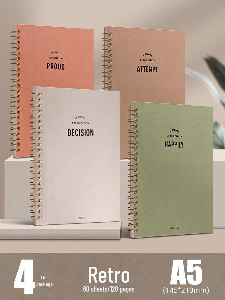 

Блокнот на спирали из крафт-бумаги: Утолщенный простой дизайн для студентов и аспирантов