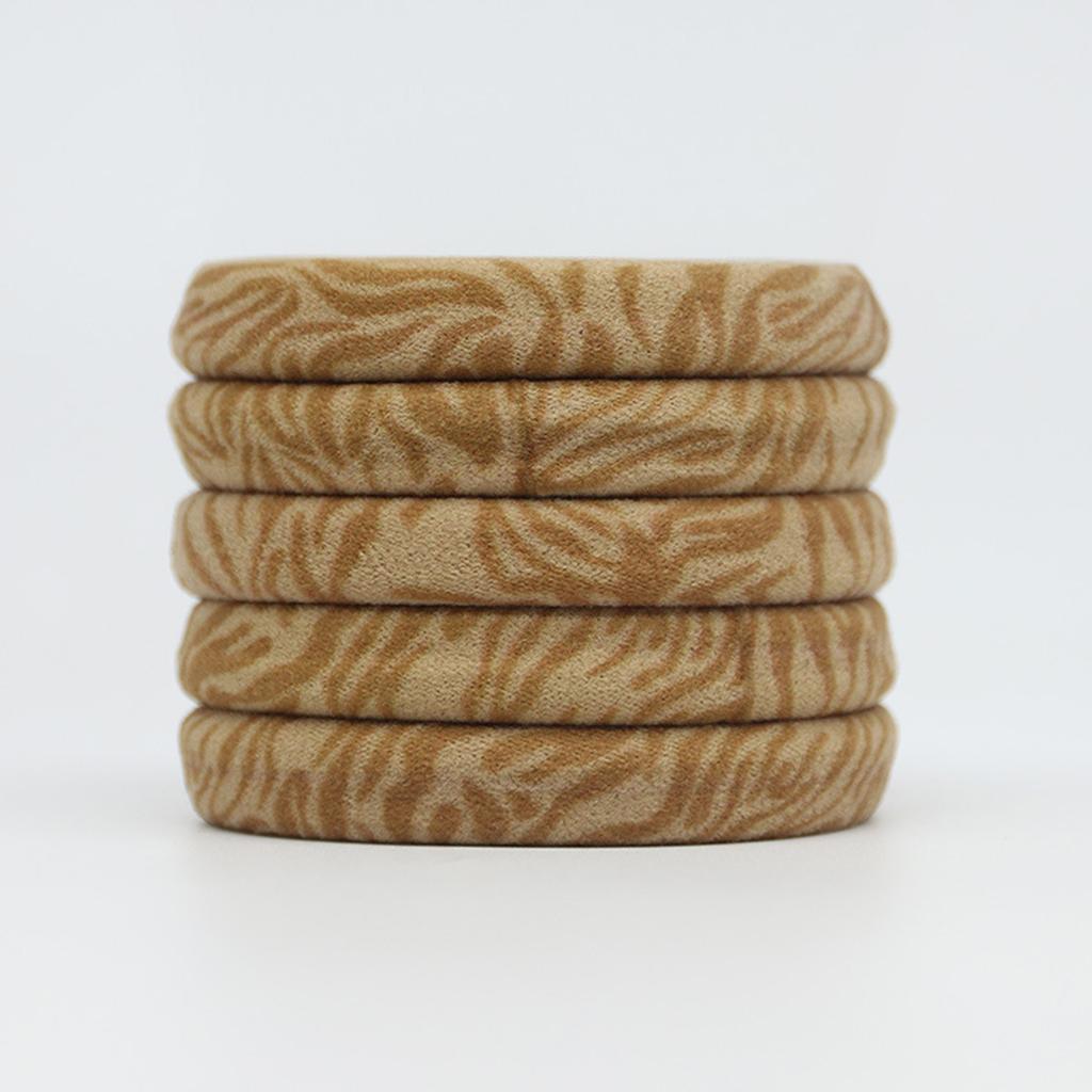 Aesthetic Leopard Print Scrunchies Elastic Hair Rope Set of 5 French Hair Elastic Absorbent Hair Tie for After Bath Use