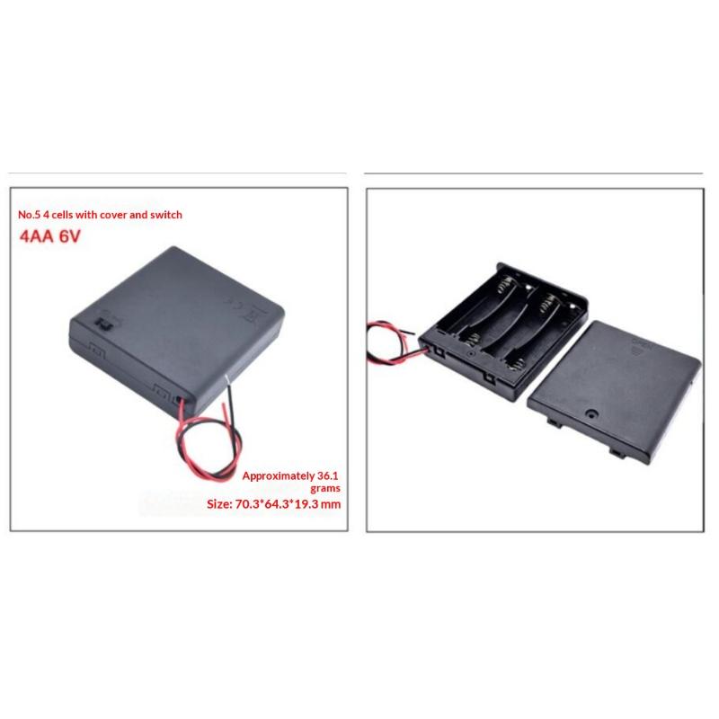 1/3Pcs Aa Battery Holder Storage Case Box With Switch And Cover For Aa Batteries Standard Container 1 2 3 4 6 8 Slots