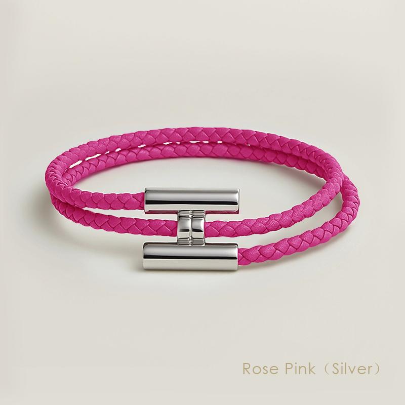 MOONLIGHT Classic H Button Braceles for Women Double-layer Leather Charm Bracelet Female Fashion Couple Jewelry Gifts 13 Colors