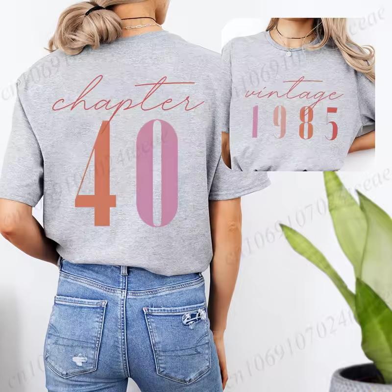 Classic 1985 T-shirts for Women, Vintage 40th Birthday Year Tshirts for Women Men, Cute 40th Milestone Best Friend 40 Bday Shirt