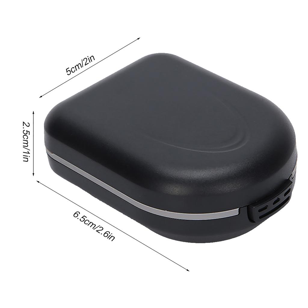Hearing Aid Storage Box Behind‑the‑Ear Hearing Aid Case Waterproof Portable Drop Resistance Hearing Aid Storage Box Black