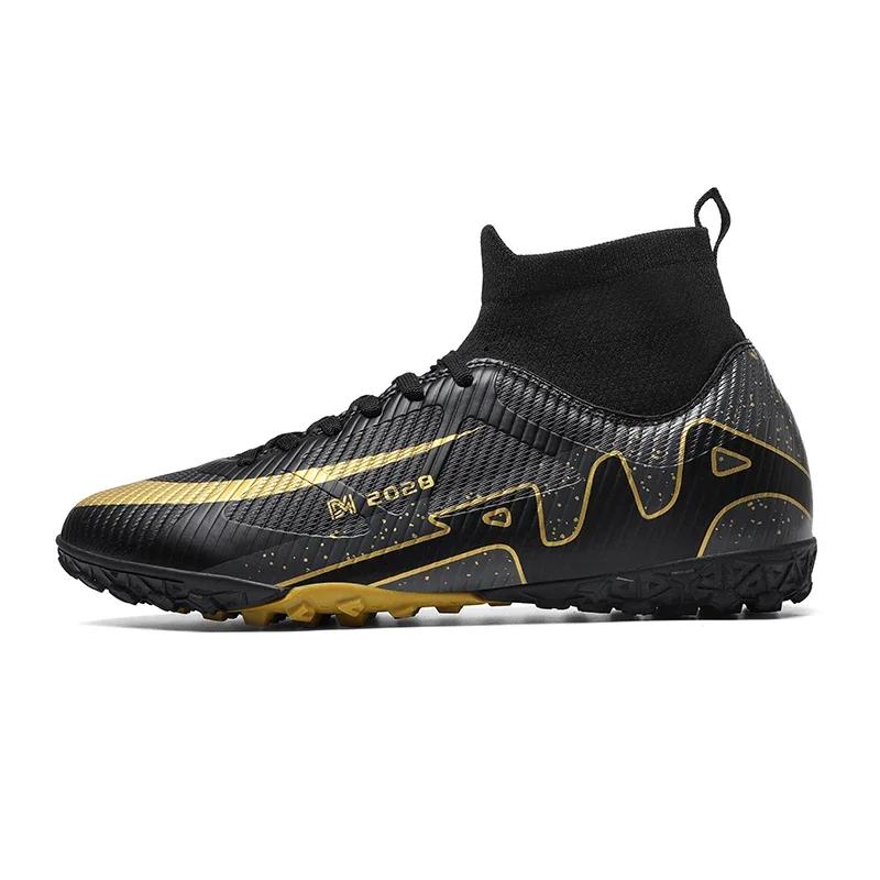 Professional Men Soccer Shoes Studded Adult Football Boots Cleats Turf Indoor Futsal Match Ultralight TF/FG High Ankle Sneakers