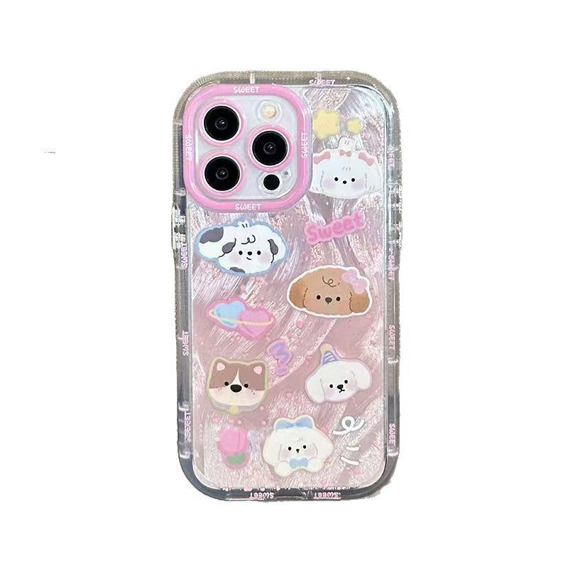 Pink little animal is suitable for Apple 16/15/14 Huawei Honor Xiaomi mobile phone case 13promax all-inclusive.