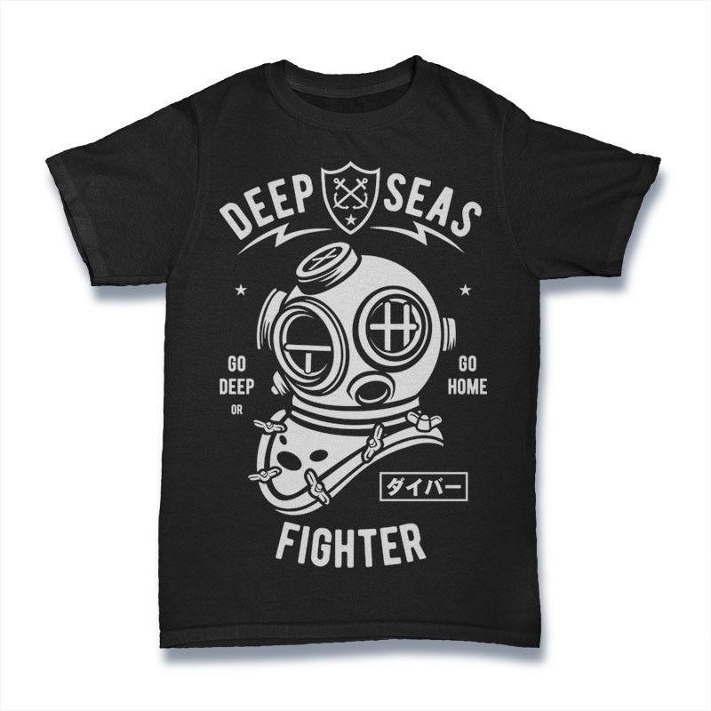 Deep Seas Fighter T-Shirt. 100% Cotton Premium Tee NEW