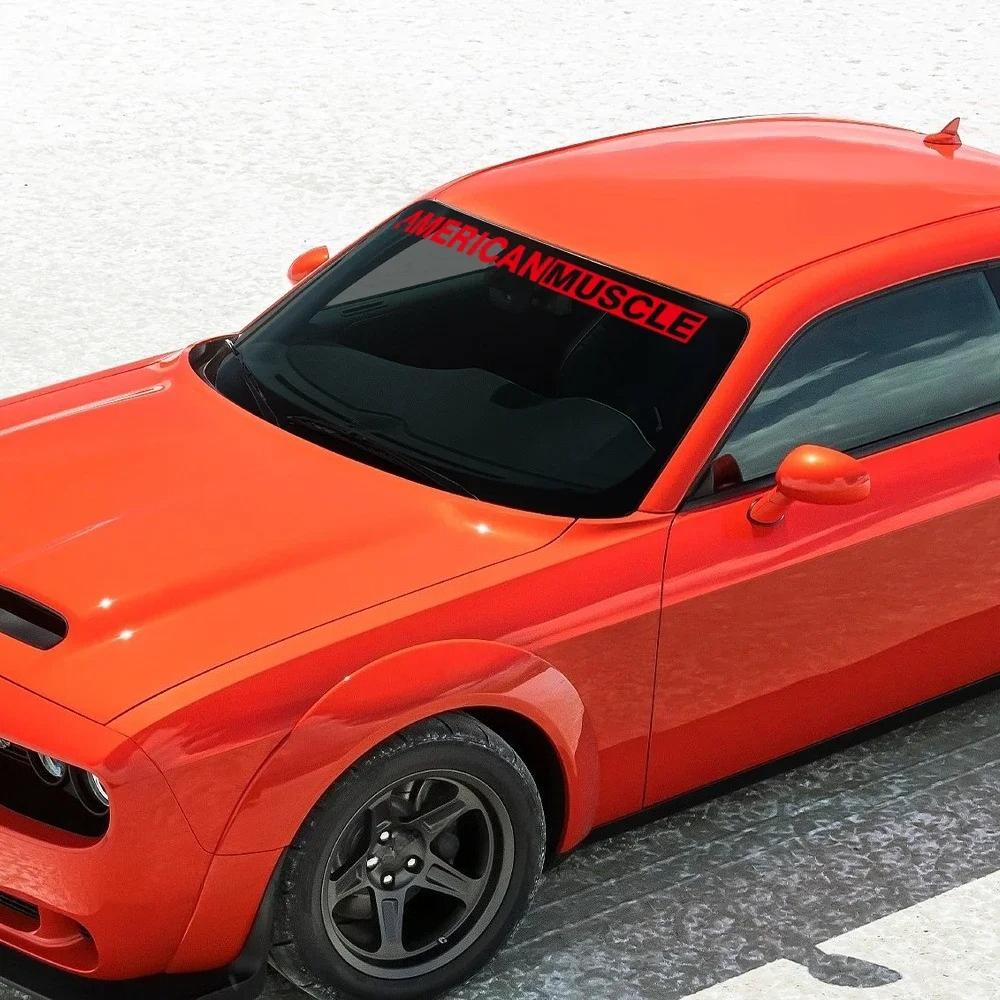 Adesivo per parabrezza auto Slogan American Muscle Per Challenger Mustang Camaro Finestrino Anteriore Decalcomania in Vinile Accessori Decorativi per Auto