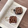 For AirPods 4 Protective Case PC + TPU Leopard Earphone Cover with Mirror and Hook