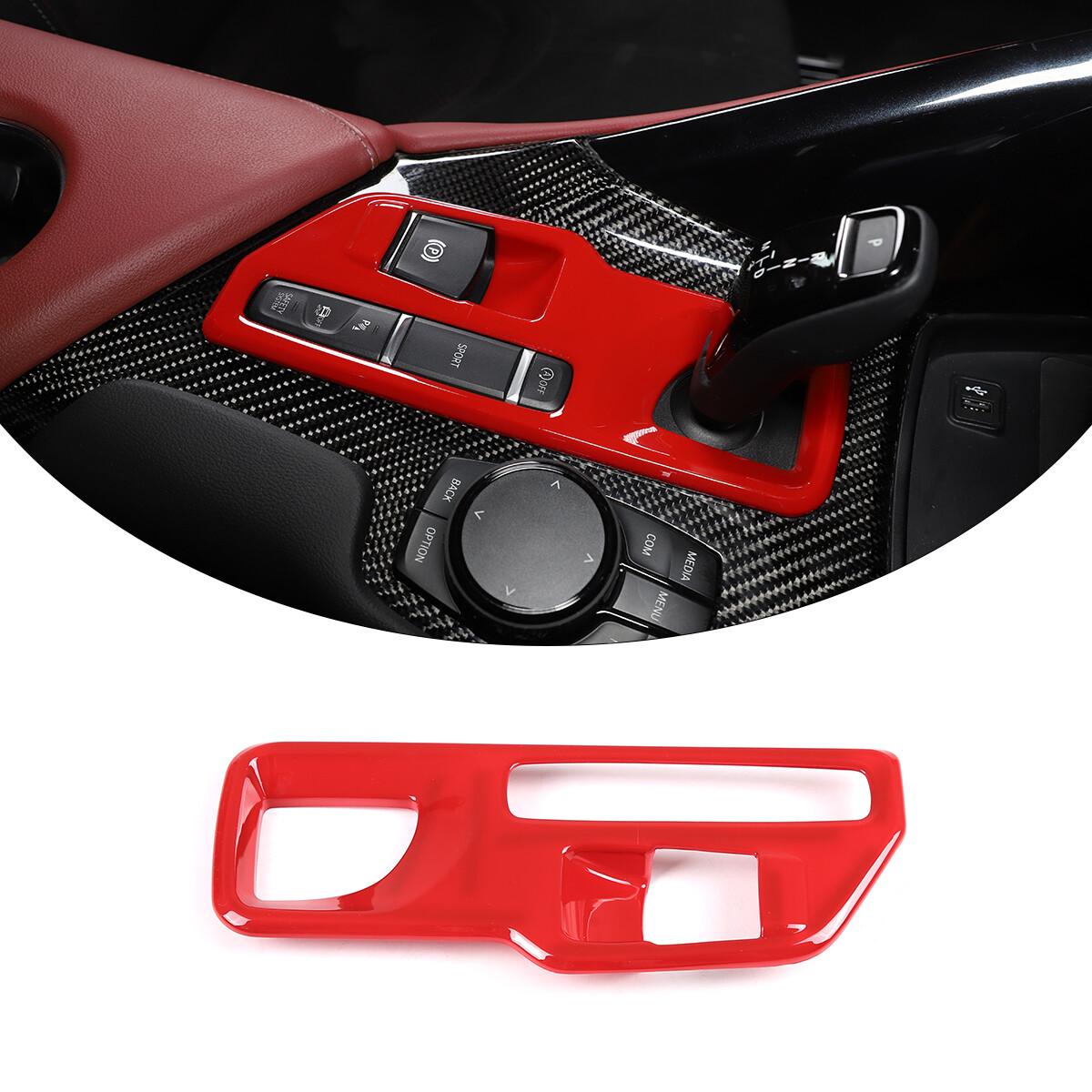 ABS Red Console Gear Shift Box Panel Trim Cover For Toyota Supra A90 -