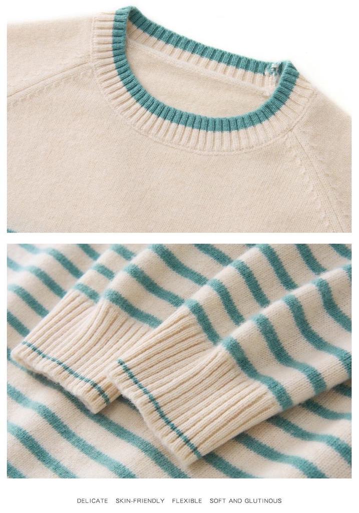 2026 Korean Style Soft Fluffy Women's Striped Sweater