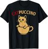 Cute Cappuccino Cat Coffee Design Tshirt