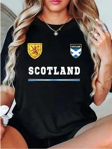 women s Scotland Flag Graphic T Shirt Scottish Football Supporters Tee M