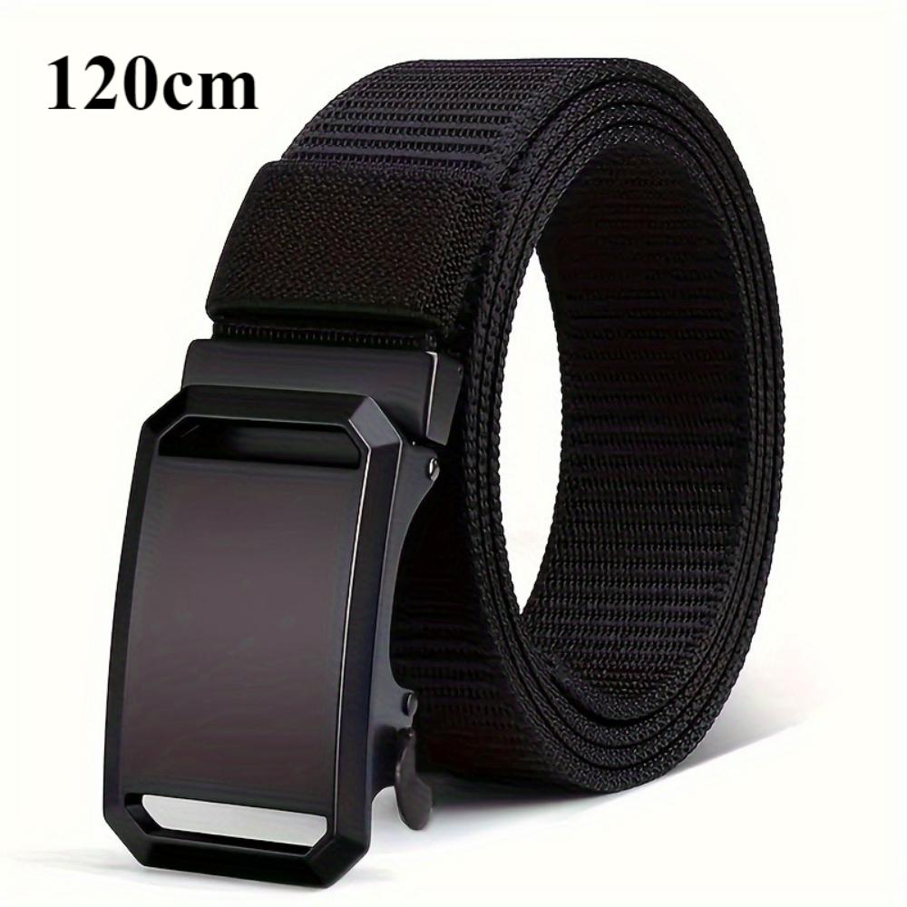 Men's Fashion Canvas Belt with Automatic Buckle - Perfect for Jeans, Outdoor Leisure and Sports Training, Black Valentine's Day