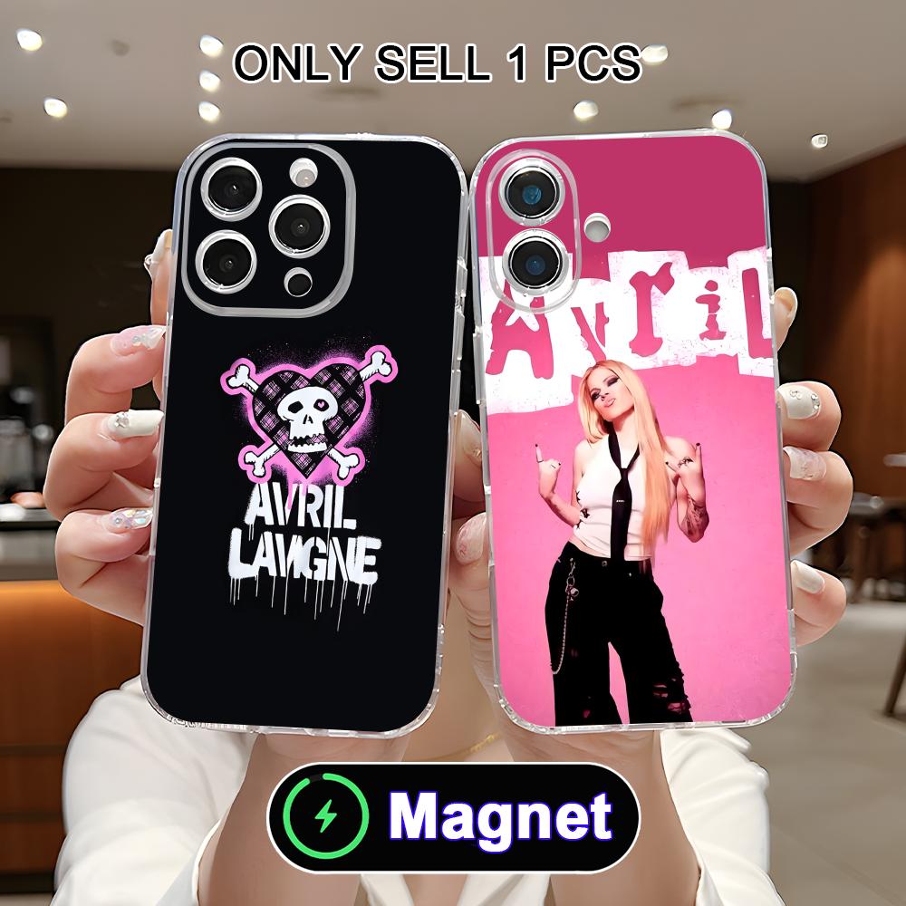 Avril Lavigne Clear TPU Magsafe Mobile Phone Case for iPhone 17 16 15 14 13 12 11 Air Pro Max Plus Mini Colorful Cover