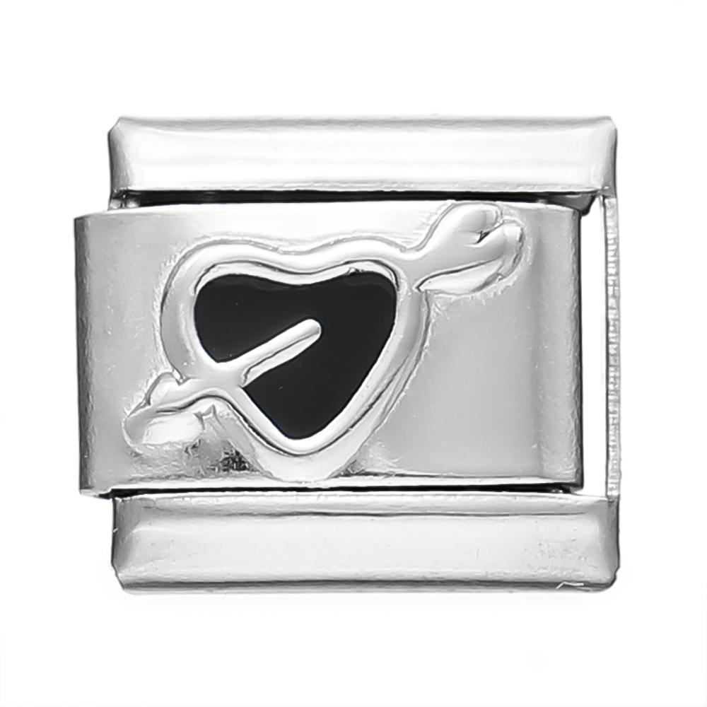 1pcs Fashion 3 Styles Heart Love Charms Italian Links Fit 9mm Bracelet Stainless Steel DIY Making Women Jewelry