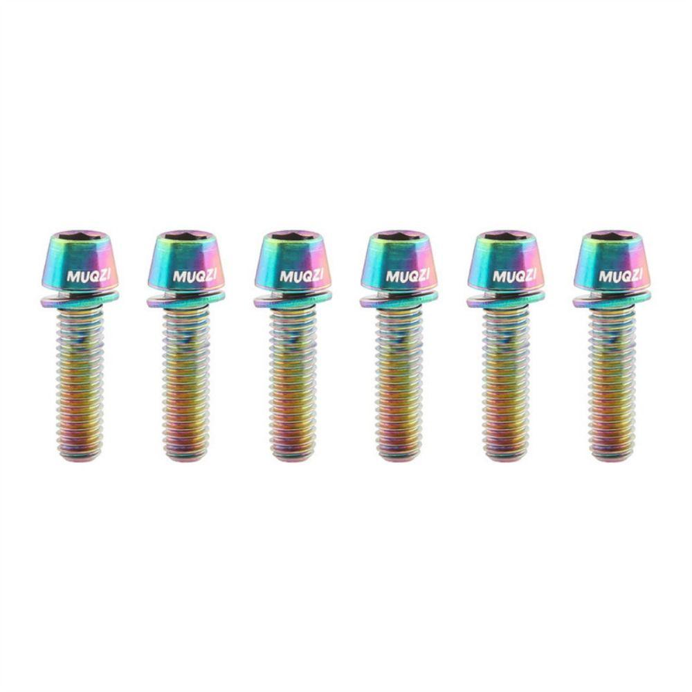 6pcs/set Titanium-plated Bike Handle in Bolts M5 * 17MM Bicycle Stem Screw Mountain Bike