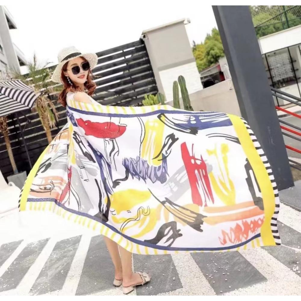 Chaka Salt Lake Great Northwest Tourism Ethnic Style Scarf Silk Scarf Women'S Summer Seaside Beach Shawl Sunscreen Thin