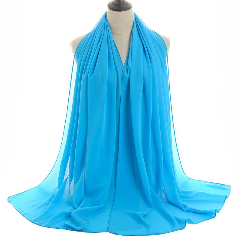 Summer Monochrome Breathable Pearl Chiffon Bubble Towel Gauze Scarf Long Towel Solid Color Malaysia Women's Scarf Wrap Headscarf