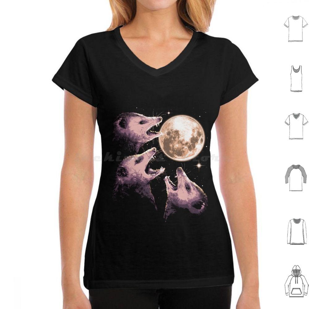 Three Opossums Howling At The Moon Funny Possum 3 Opossum T Shirt Big Size 100 Cotton Possum Opossum Raccoon Rodent Three