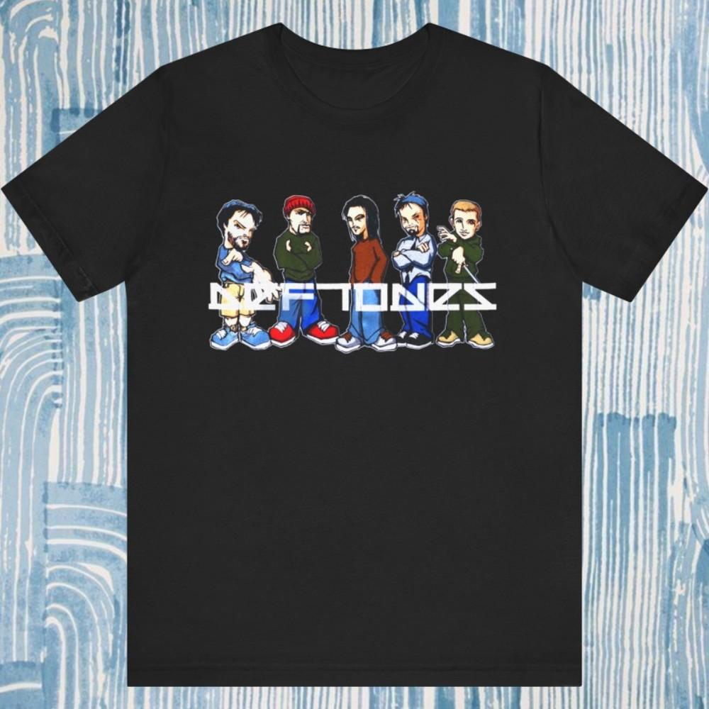 Rare Vintage Deftones Band Cartoon Cotton Black Full Size T Shirt For Men C216 Unisex T-Shirt XXXXL