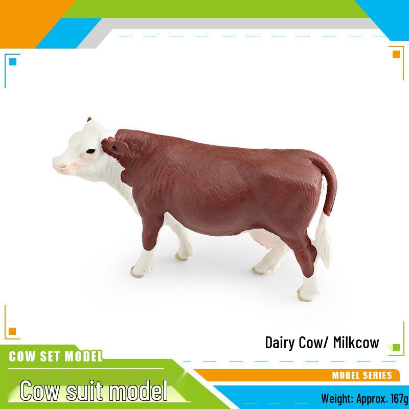 Kids Cognitive Farm Animal Model: Fleckvieh Bull & Charolais Cow Decor