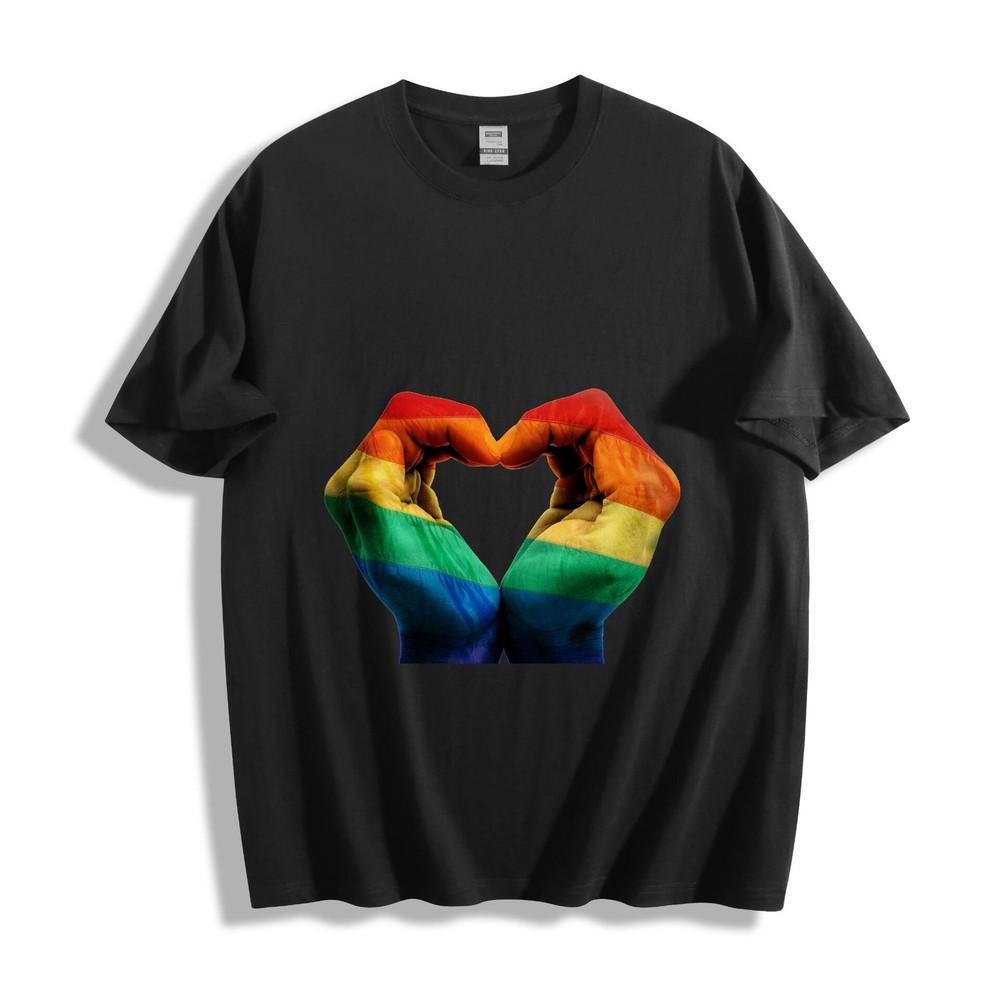 LGBT Rainbow Hands Heart T-Shirt - Pride and Love Unisex Tee