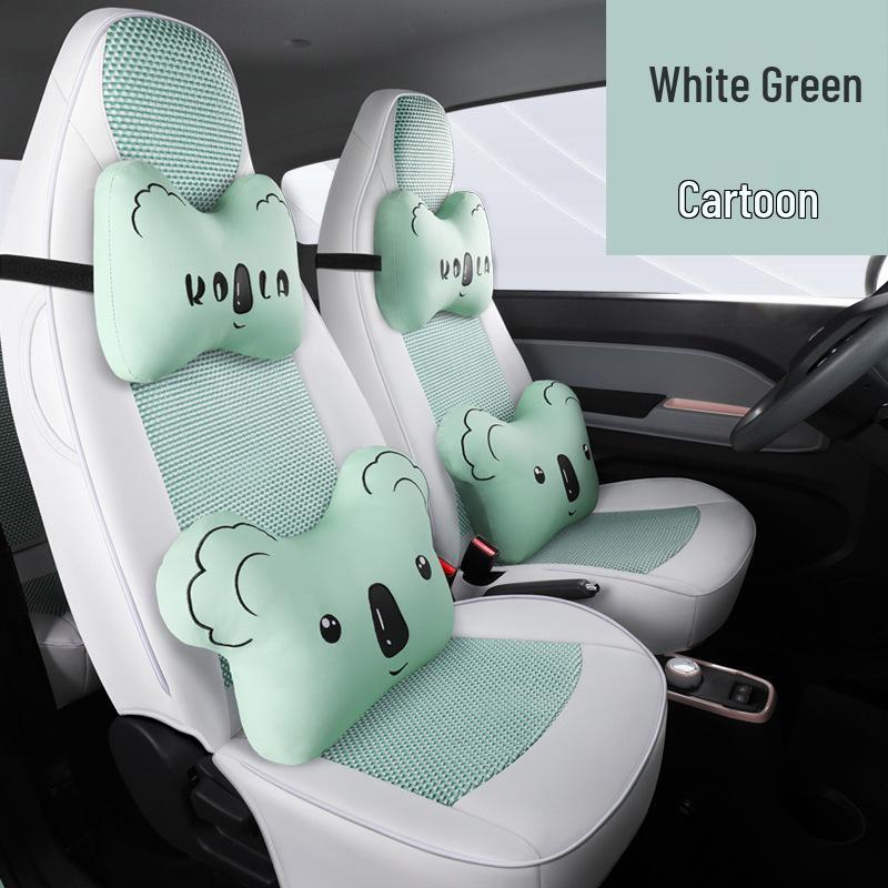 QQ Ice Silk Car Seat Cushion - Cute Cartoon Full Surround Seat Cover for Chery New Energy Sports Version