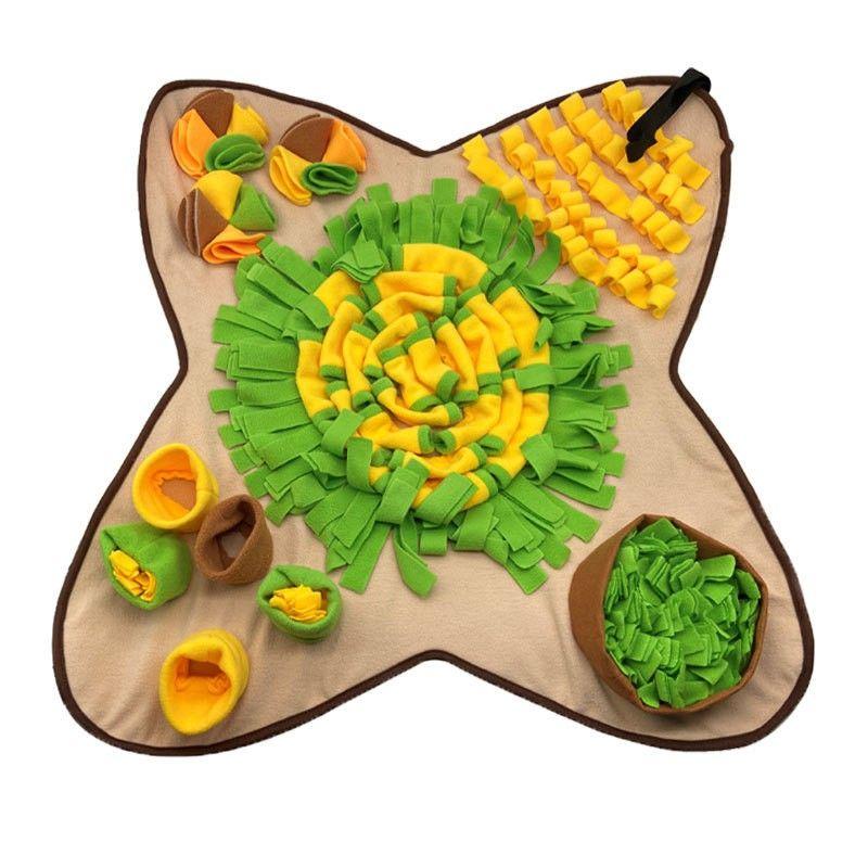 

Cross-Border New Arrival Pet Smell Mat Dog Smell Mat Smell Training Mat Educational Slow Food Mat Pet Supplies Toys Yellow
