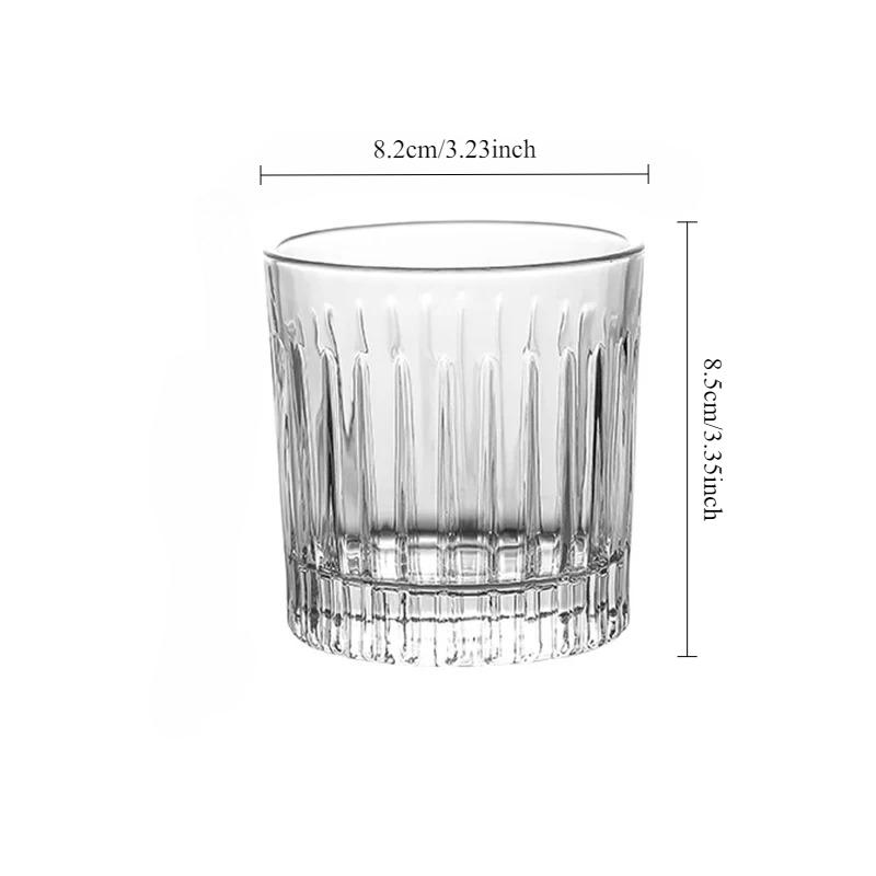 

1pcs Vertical Striped Iced Coffee Cup Latte Coffee Shop Beverage Juice Lemon Glass Water Cup Japanese Style Whisky Glass Cups 1pcs