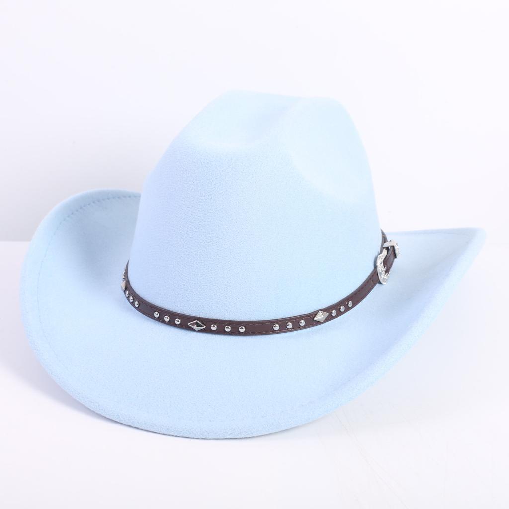 Popular European and American fashion OL style one-word cowboy hat men's and women's high-end top hat jazz hat felt hat