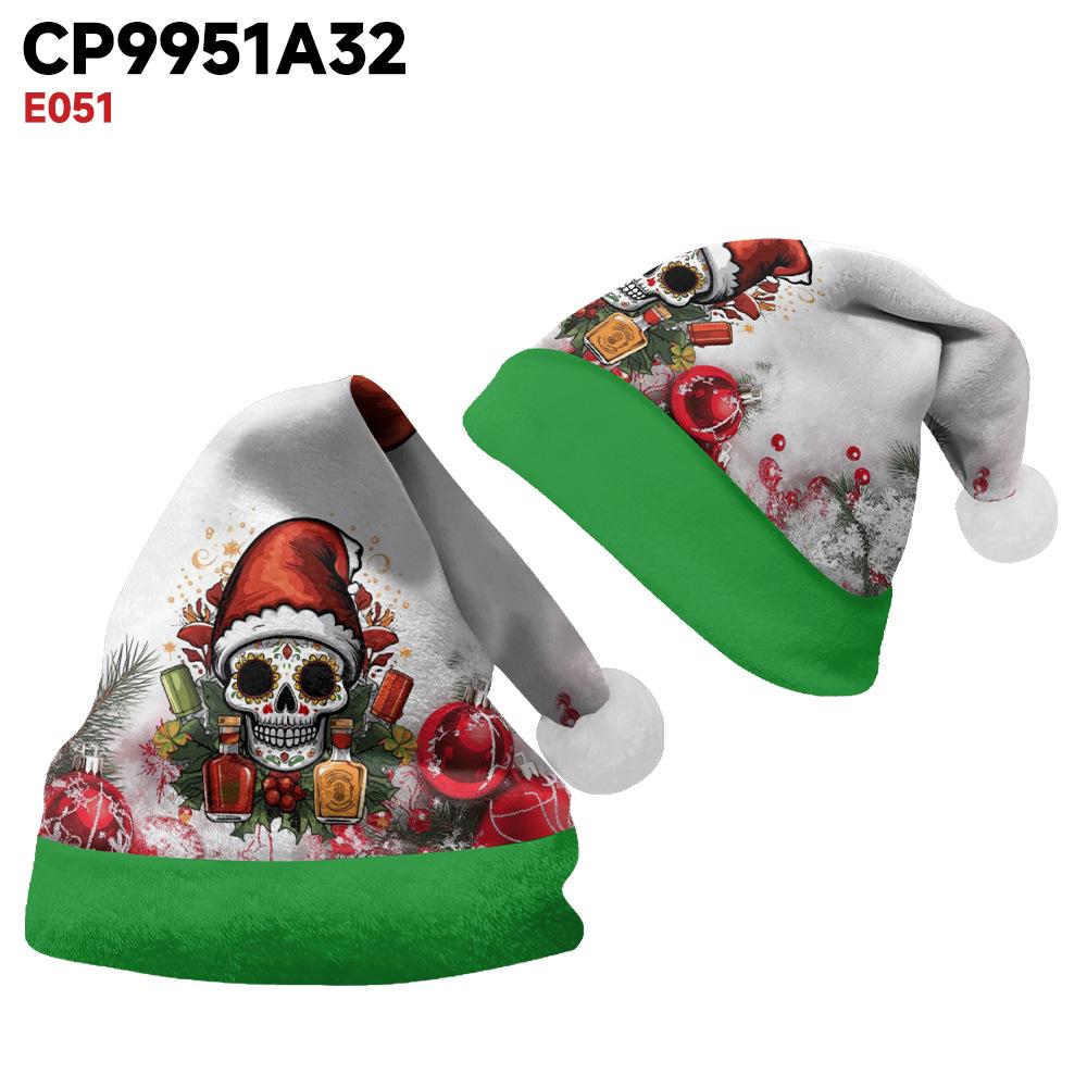 2024 Czapka Mikołaja z dwustronnego polaru z dodatkowym aksamitem dla dorosłych i dzieci z nadrukiem na zamówienie