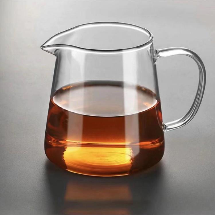 Square Glass Teapot Set with Stainless Steel Filter - Kung Fu Style Tea Dispenser and Fairness Cup for Household Use.