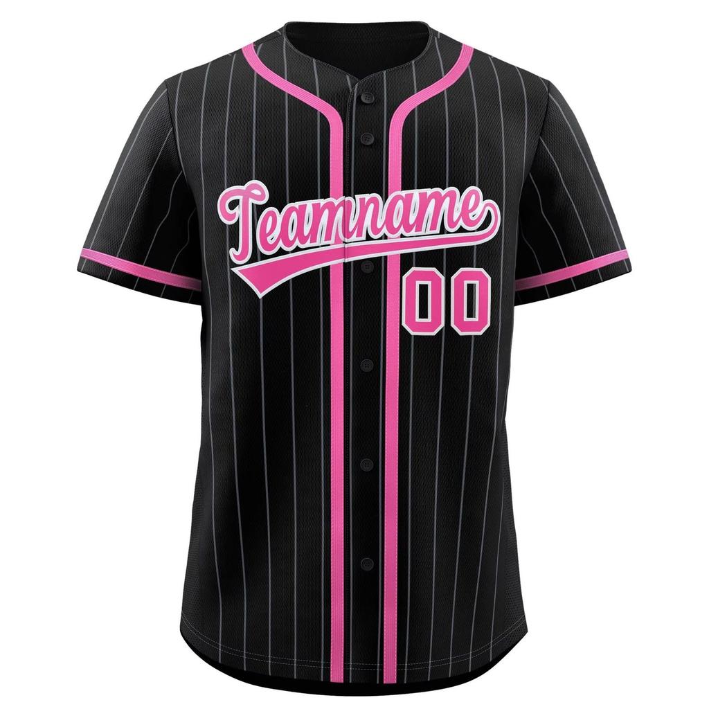 Men's and Women's Fashion Baseball Jerseys, Hip-hop Sports Buttons, Cardigan, Striped Letter Print Short-sleeved Top