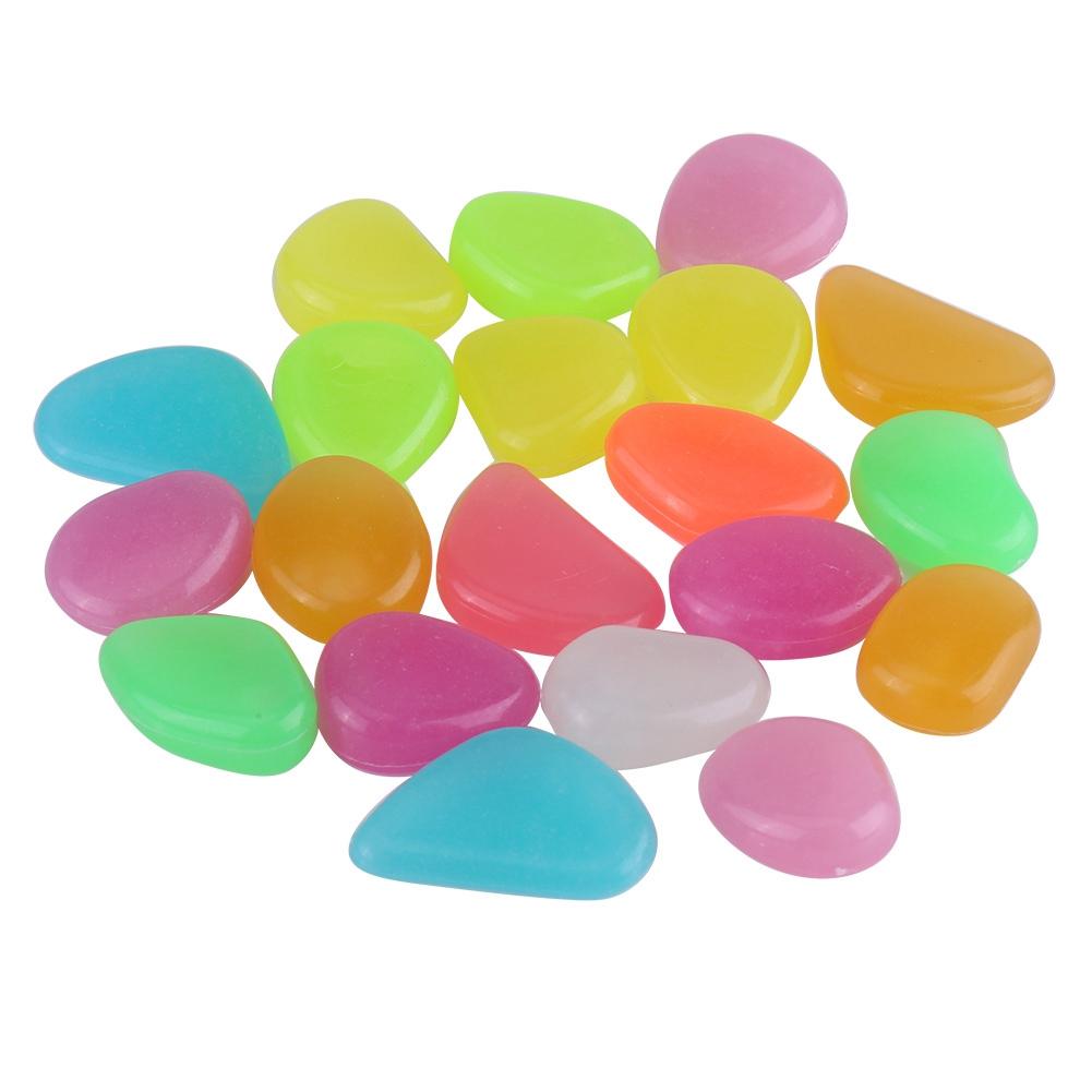 

20pcs Colorful Artificial Fish Tank Luminous Stones Rock Aquarium Garden Road Decorations