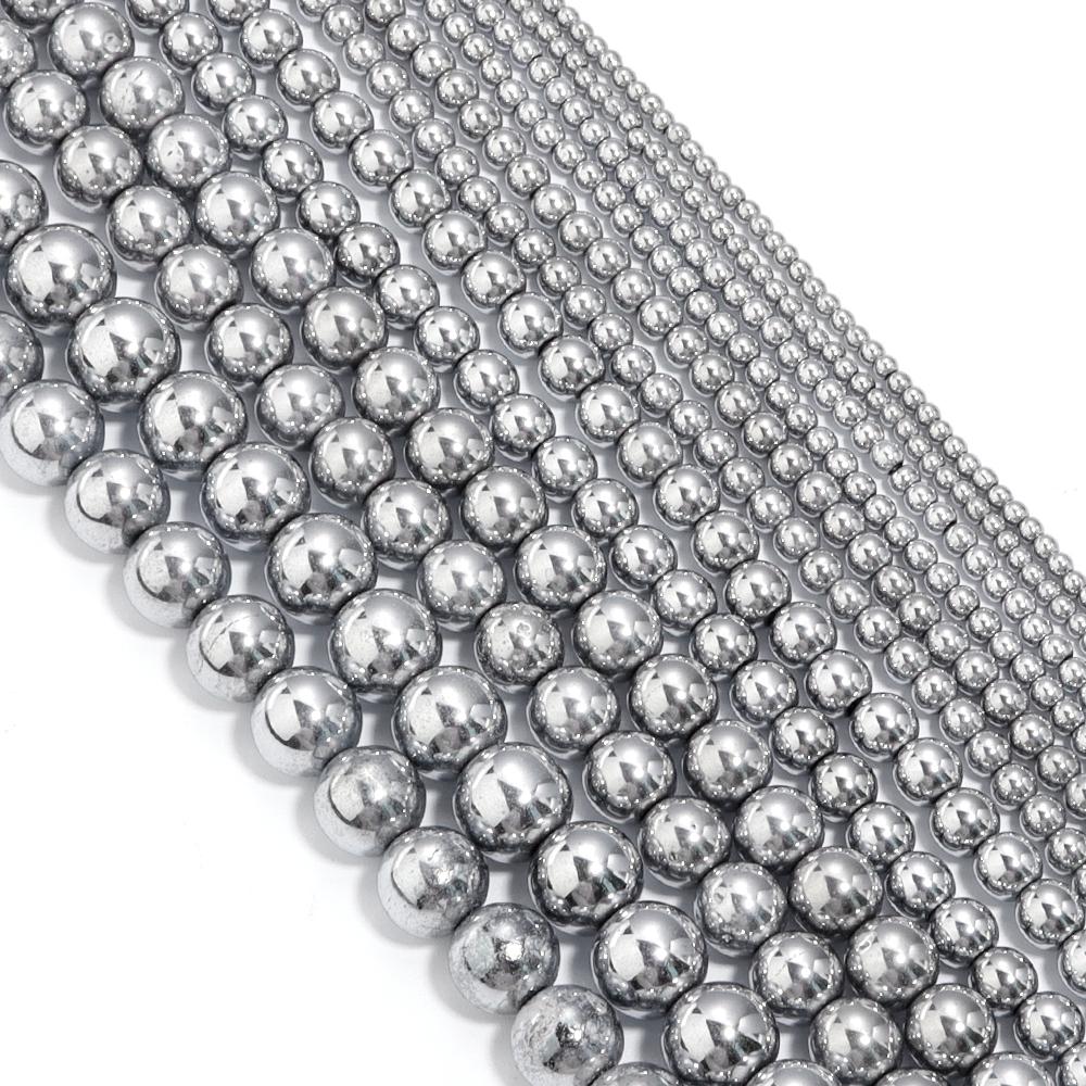 1 String Hematite Stone Beads 2 3 4 6 8 10mm Electroplated Colorful Spacer Round Beads Diy Charm Necklace Bracelet Jewelry