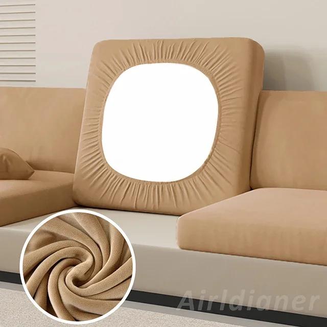 Anti-Dirt Velvet Sofa Cushion Slipcover Elastic Chair Seat Protector For Pets And Furniture Sofa Cover Living Room Bedroom Decor